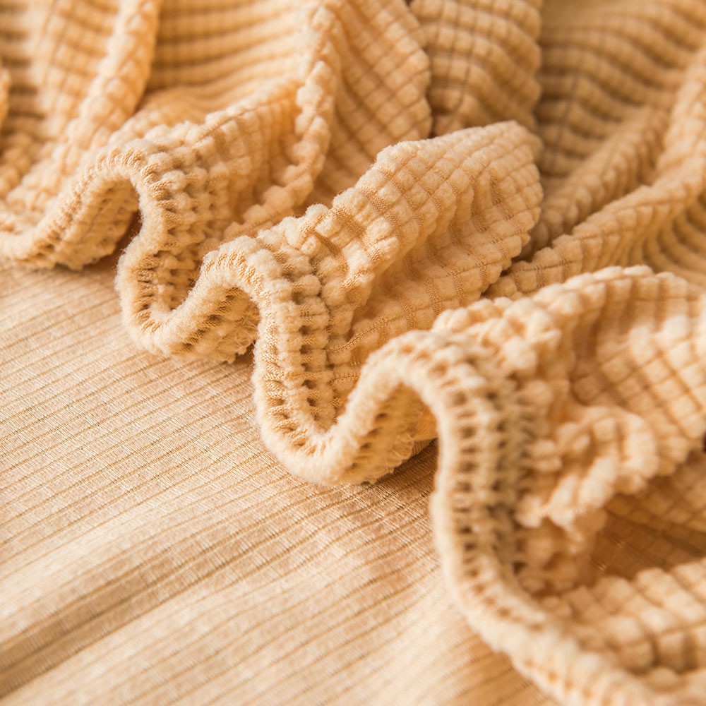 Stretch Sofa Covers Polar Fleece Knitted Slipcovers One Seat - Beige