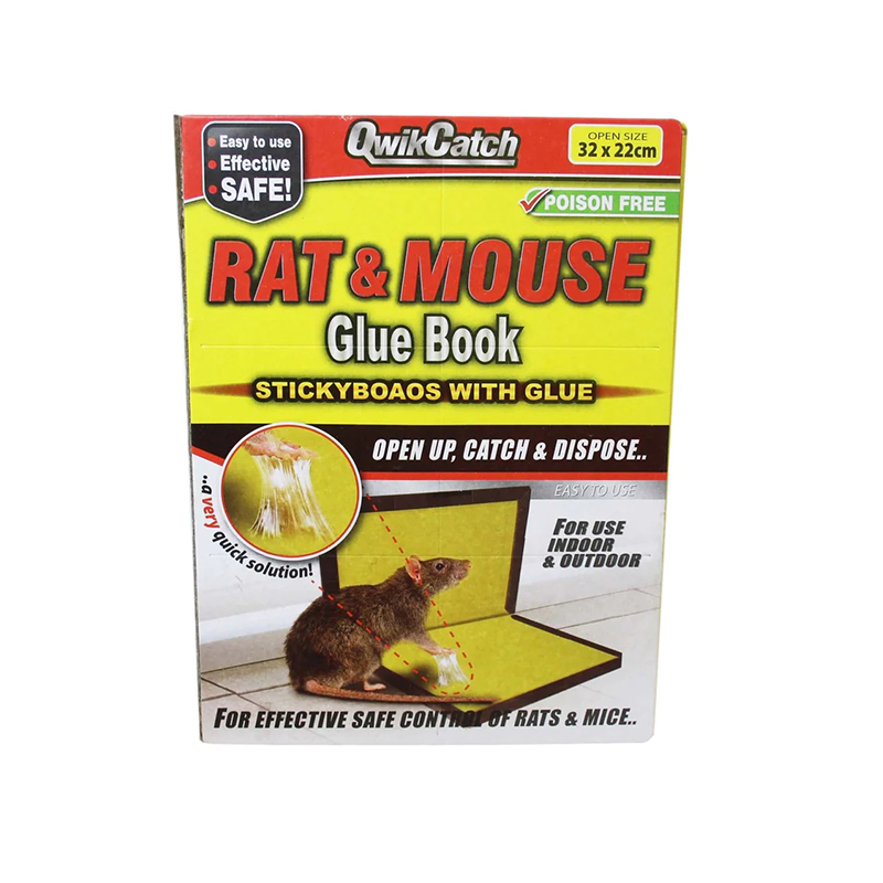 Strong and Sticky Quick Catch Rat Glue Book Poison Free Mouse Trap for Indoor Outdoor 32cm x 22cm