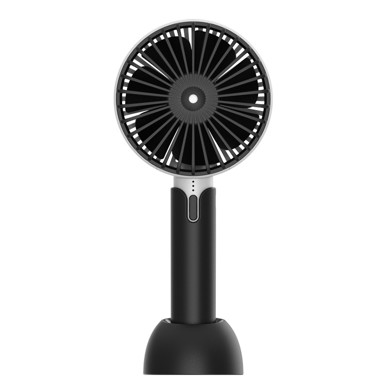 Summer Handheld Portable Mini Fan USB Rechargable Desktop Fan - Black