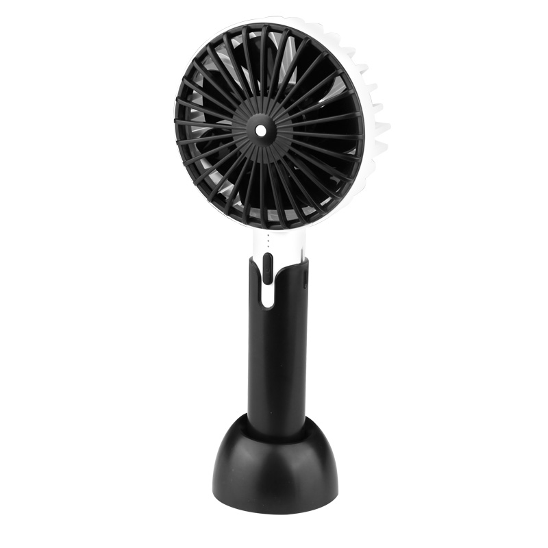 Summer Handheld Portable Mini Fan USB Rechargable Desktop Fan - Black