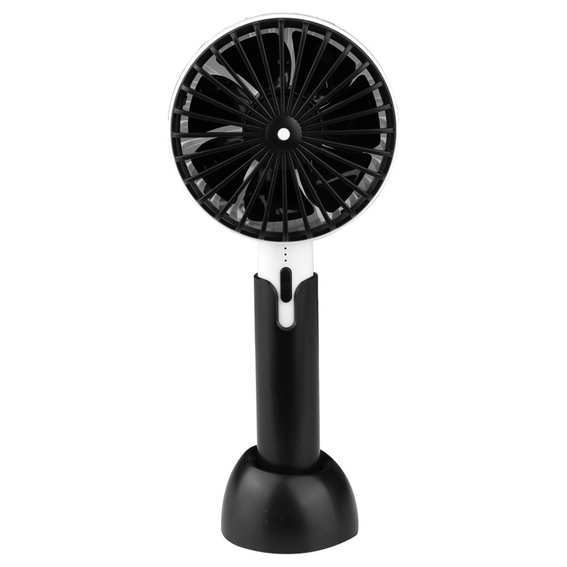 Summer Handheld Portable Mini Fan USB Rechargable Desktop Fan - Black