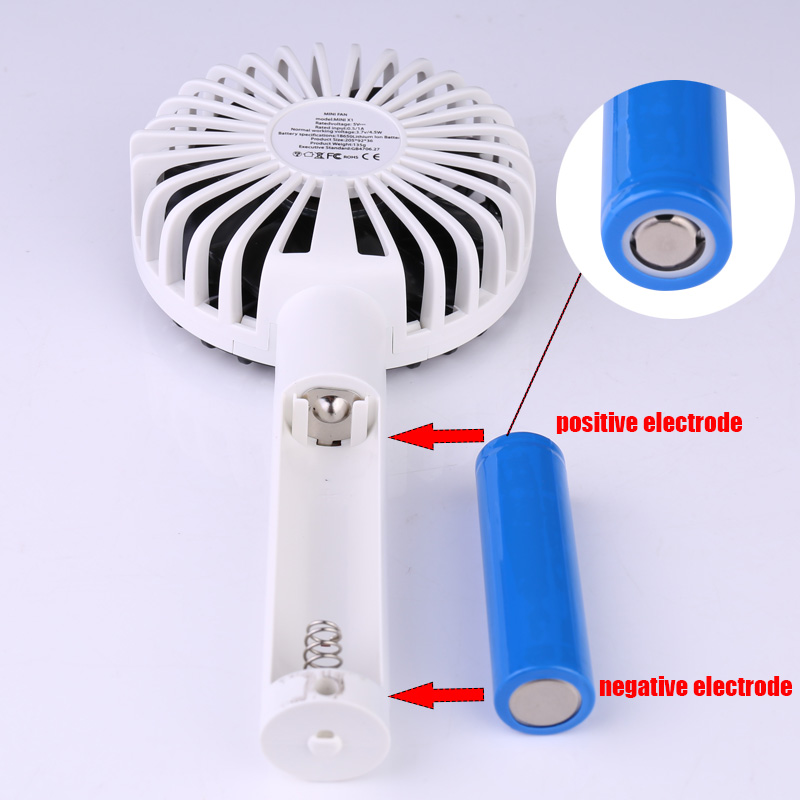 Summer Handheld Portable Mini Fan USB Rechargable Desktop Fan - Black
