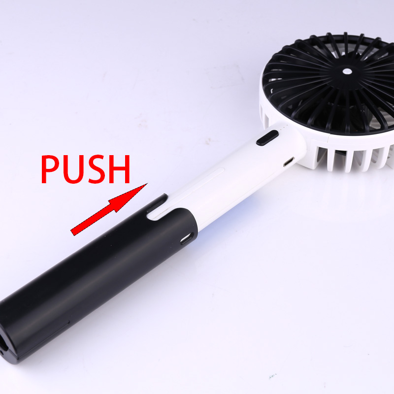 Summer Handheld Portable Mini Fan USB Rechargable Desktop Fan - Black