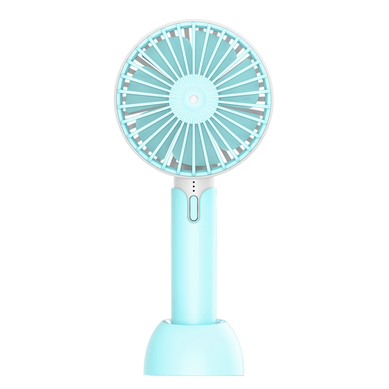 Summer Handheld Portable Mini Fan USB Rechargable Desktop Fan - Blue