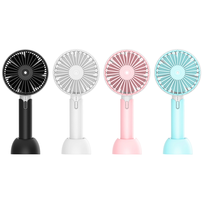 Summer Handheld Portable Mini Fan USB Rechargable Desktop Fan - Blue
