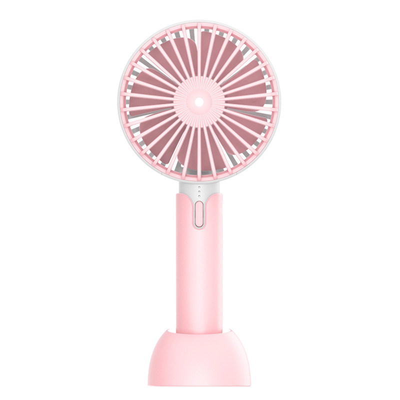Summer Handheld Portable Mini Fan USB Rechargable Desktop Fan - Pink