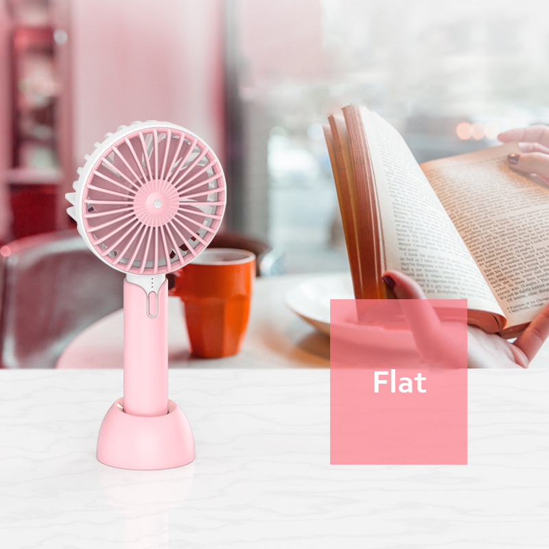 Summer Handheld Portable Mini Fan USB Rechargable Desktop Fan - Pink