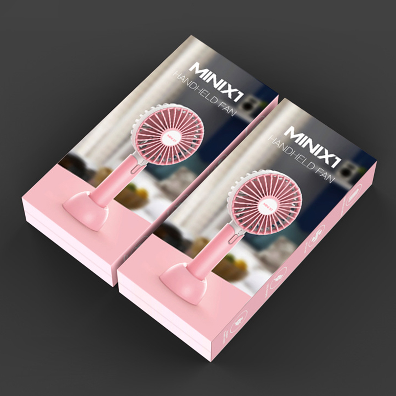 Summer Handheld Portable Mini Fan USB Rechargable Desktop Fan - Pink