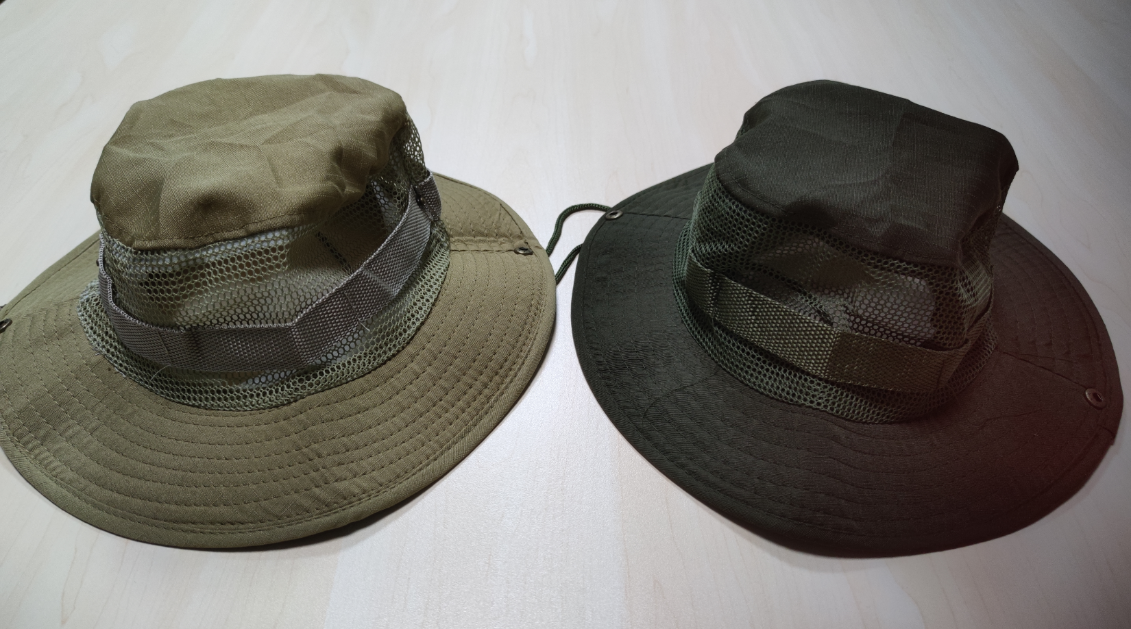 Breathable Sun Hat Bucket Cargo Safari Bush Boonie Summer Fishing Hat for Outdoor Camping - Khaki
