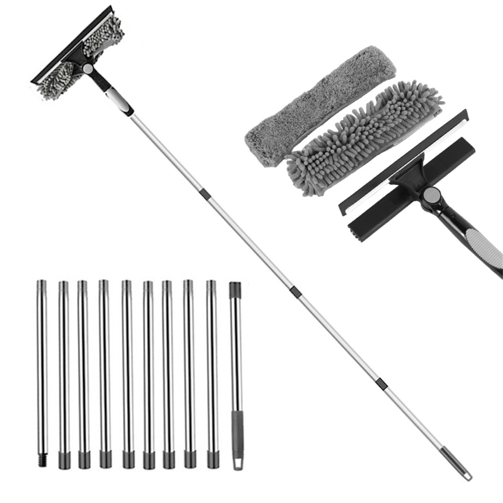 4.5m Telescopic Squeegee Cleaner Window Glass Cleaning Kit Extendable Pole