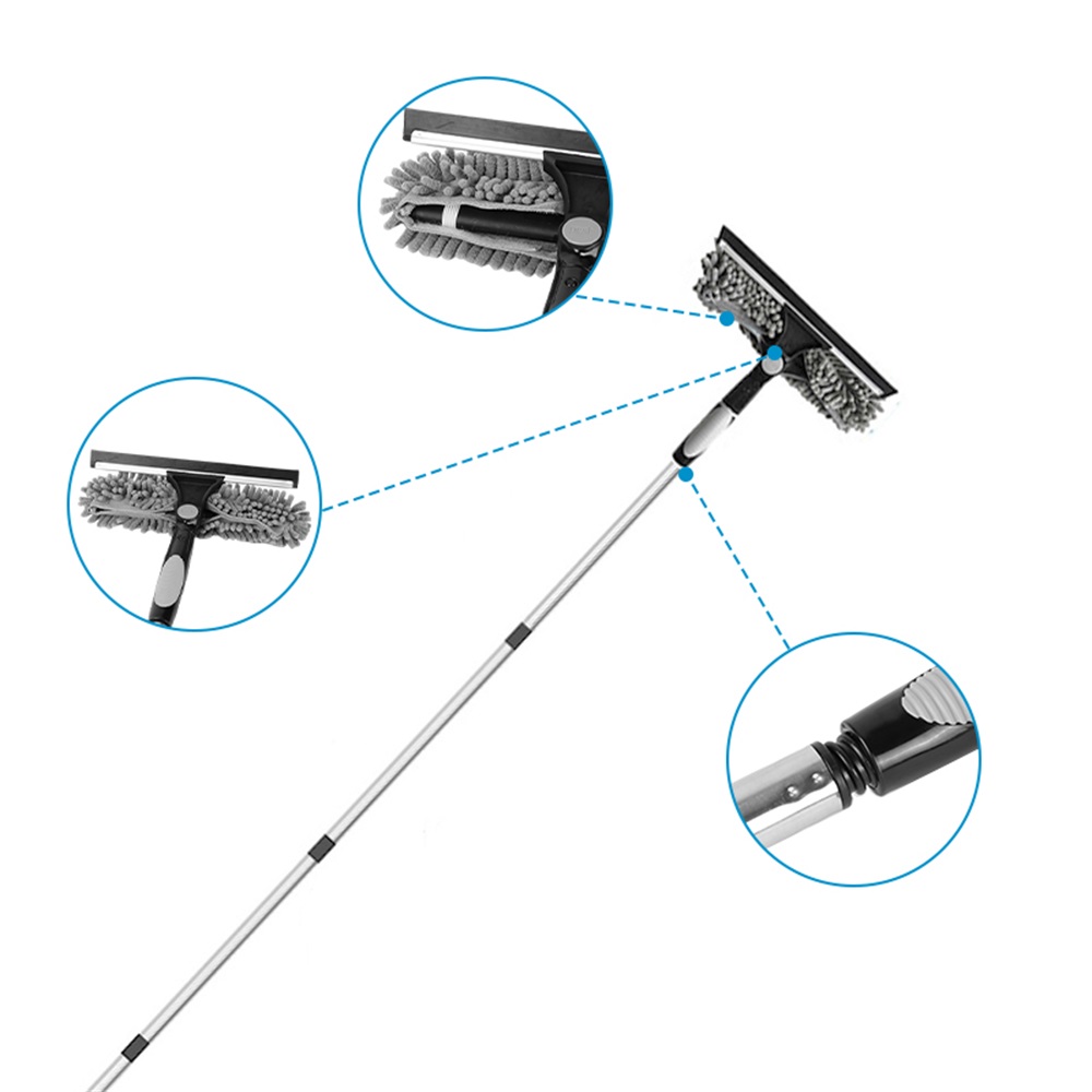 4.5m Telescopic Squeegee Cleaner Window Glass Cleaning Kit Extendable Pole