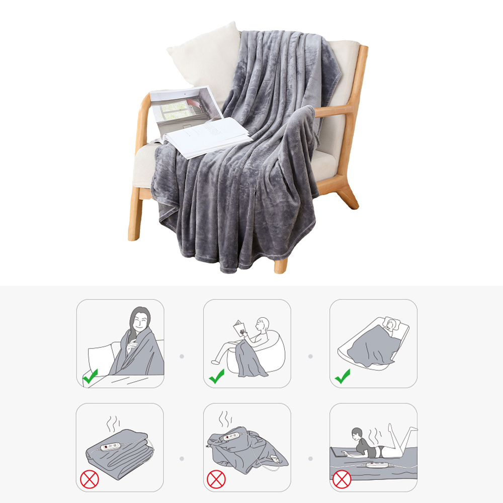 59 x 78.7 Inch Throw Blanket Fleece Large Soft Warm Sofa Bed Throw Single Double King Grey