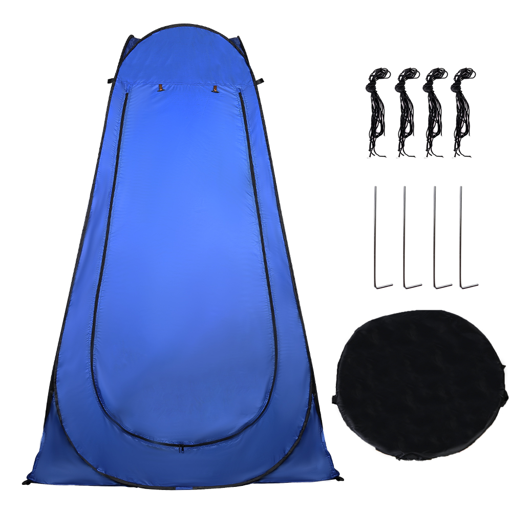 Toilet Shower Tent Pop-up Changing Tent with Tent Bag for Outdoor Travel Camping - Blue