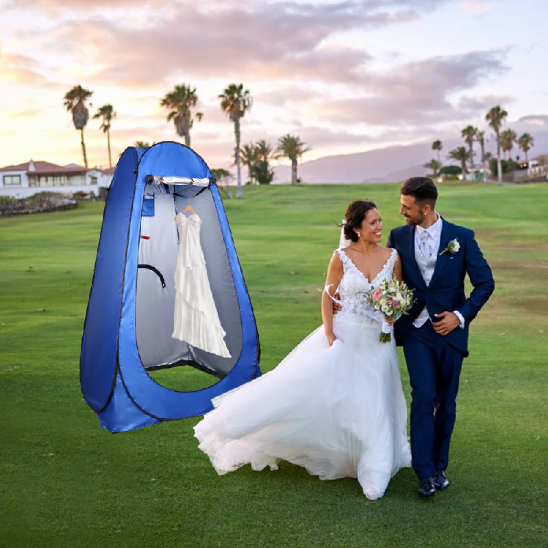 Toilet Shower Tent Pop-up Changing Tent with Tent Bag for Outdoor Travel Camping - Blue