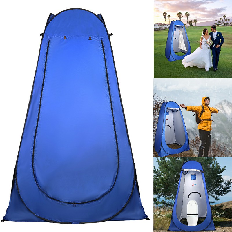 Toilet Shower Tent Pop-up Changing Tent with Tent Bag for Outdoor Travel Camping - Blue