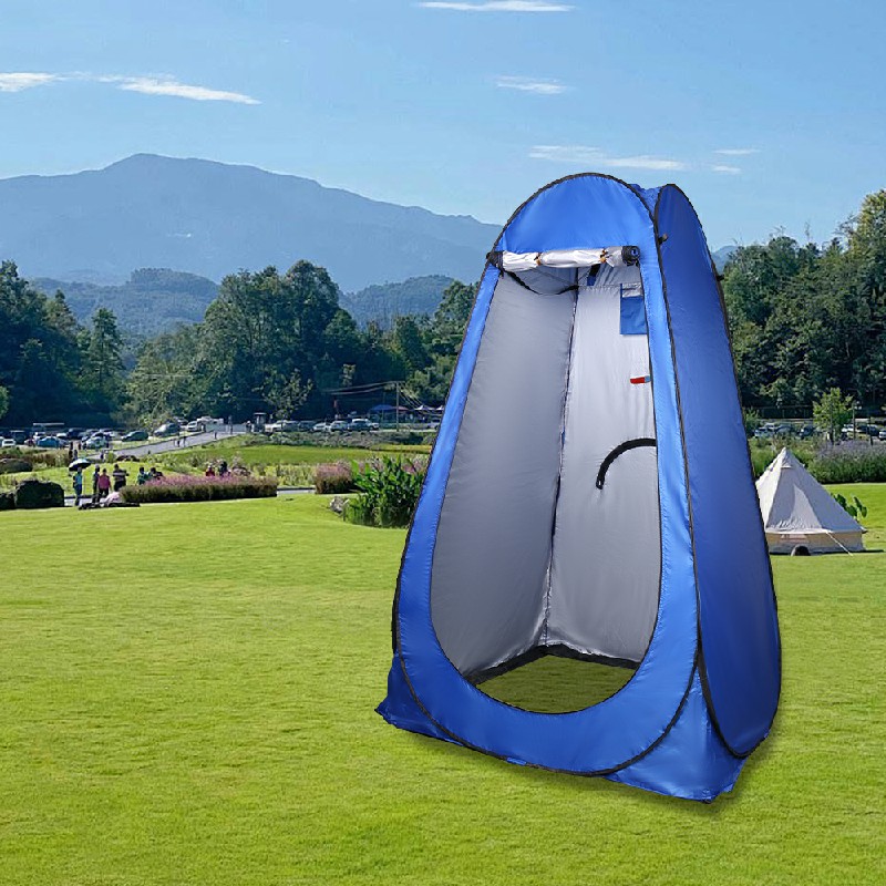 Toilet Shower Tent Pop-up Changing Tent with Tent Bag for Outdoor Travel Camping - Blue