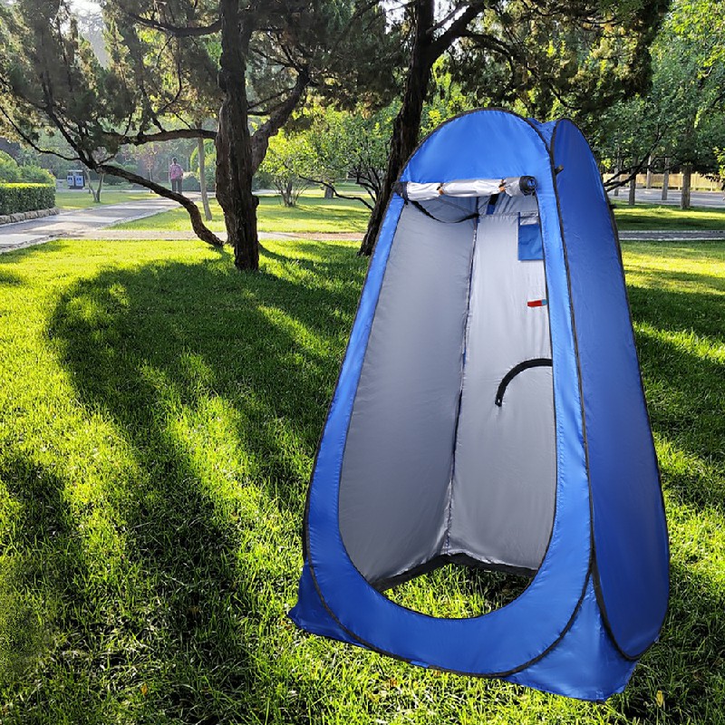 Toilet Shower Tent Pop-up Changing Tent with Tent Bag for Outdoor Travel Camping - Blue