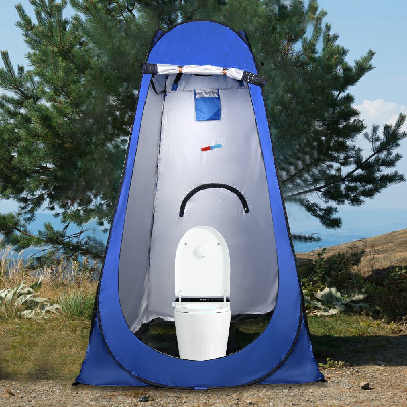 Toilet Shower Tent Pop-up Changing Tent with Tent Bag for Outdoor Travel Camping - Blue