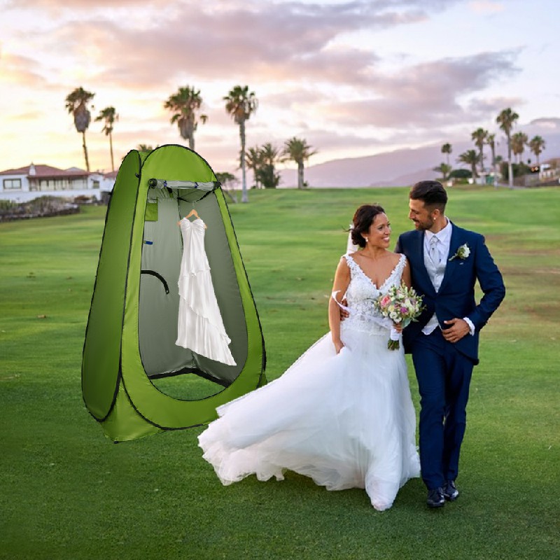 Toilet Shower Tent Pop-up Changing Tent with Tent Bag for Outdoor Travel Camping - Green