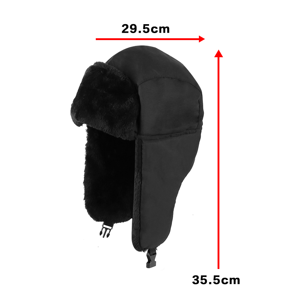 Trapper Hat Winter Fleece Warm Cap with Ear Flaps Faux