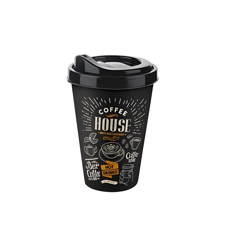 TTZ Plastic Reusable Travel Coffee Cup 400ml Assorted Designs