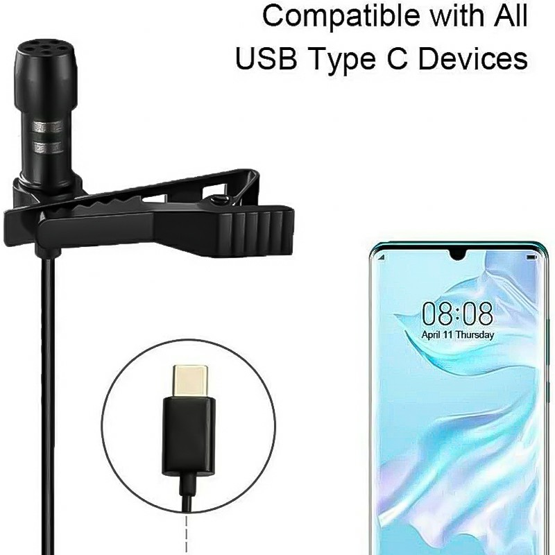 Type-C Lavalier Microphone for Outdoor Live Interview