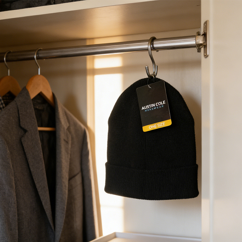 Unisex Men Women Winter Beanie Hat Warm Hat One Size Black