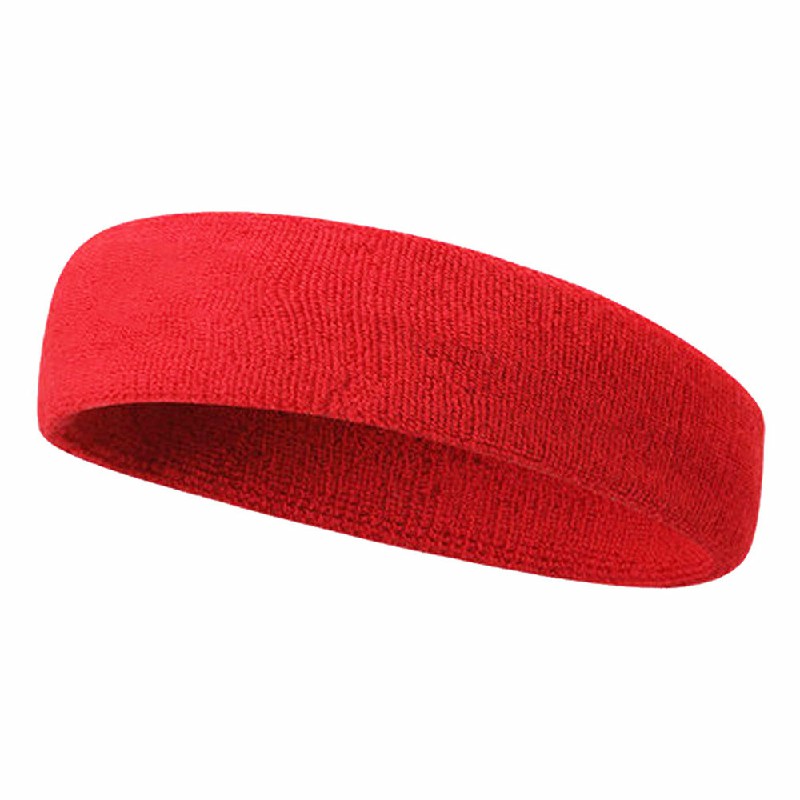 Unisex Sports Cotton Sweatband - Red
