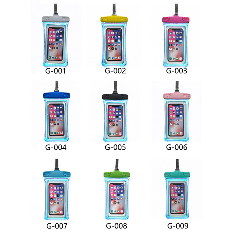 Universal 7.2 inch Waterproof Phone Pouch Glowing Bag - Blue