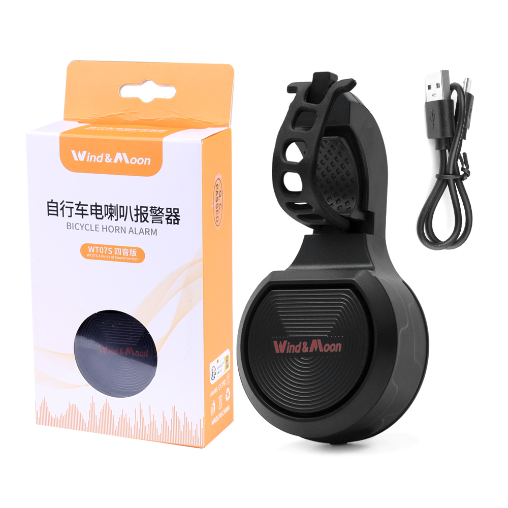 USB Rechargeable Electronic Bike Horn Bicycle BellInstall on Handlebar Mount