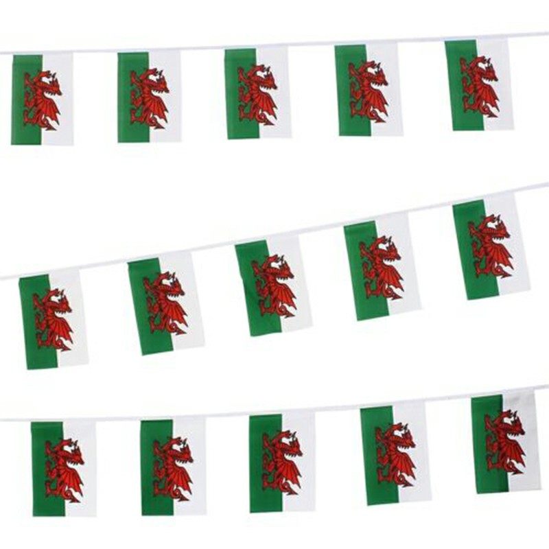 Wales 30 Flags Dragon 12M Bunting Banner Flags