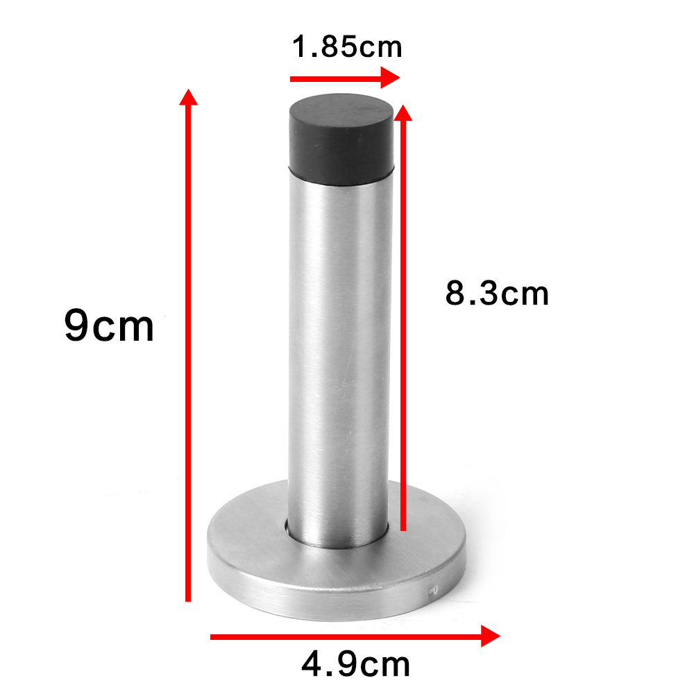 Wall Mounted Door Stopper Satin Stainless Steel Chrome Rubber Door Stop
