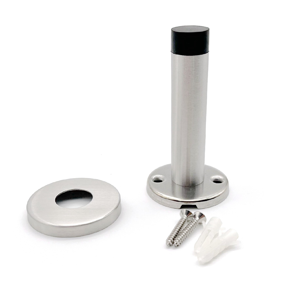 Wall Mounted Door Stopper Satin Stainless Steel Chrome Rubber Door Stop