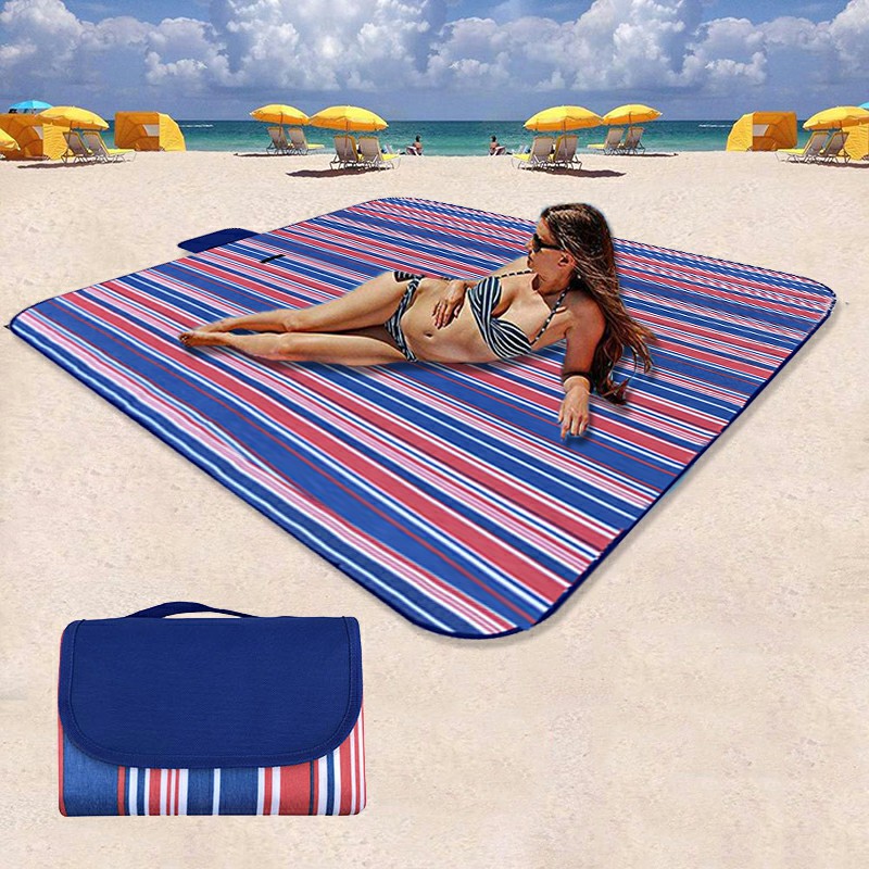 Waterproof Picnic Blanket Camping Mat Outdoor Beach Hiking Park Grass Travel Rug - Royal Blue