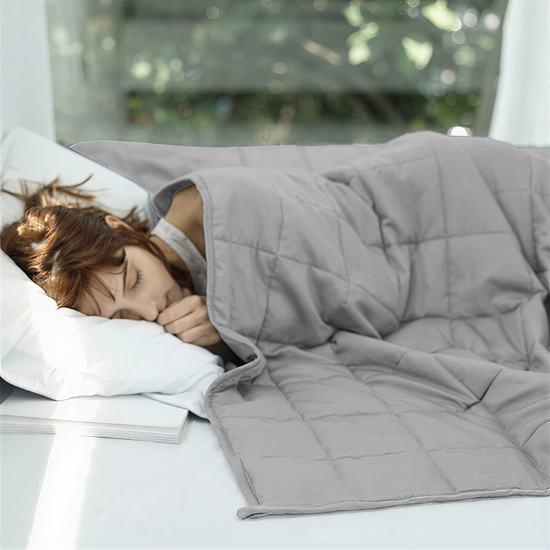 Weighted Blanket 13lbs 50"x70" Grey Breathable All-Season Throw Blanket for Kids