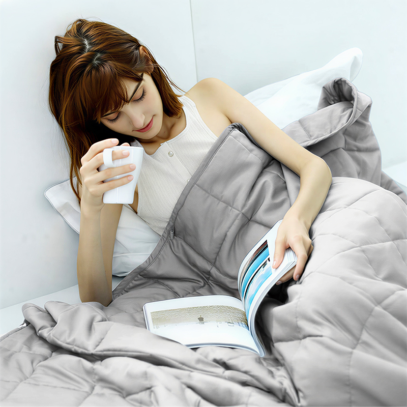 Weighted Blanket 13lbs 50"x70" Grey Breathable All-Season Throw Blanket for Kids