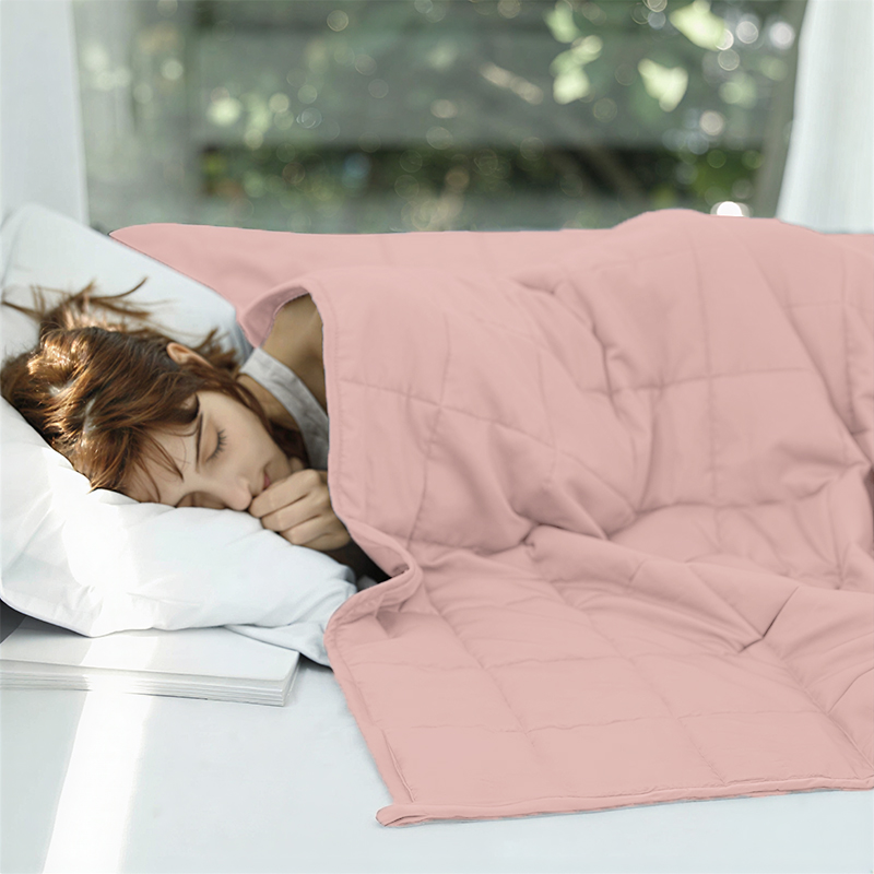 Weighted Blanket 17lbs 60"x80" Pink Breathable All-Season Throw Blanket for Adults