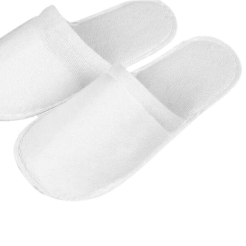 White Hotel Slippers Closed Toe Spa Guest Slippers