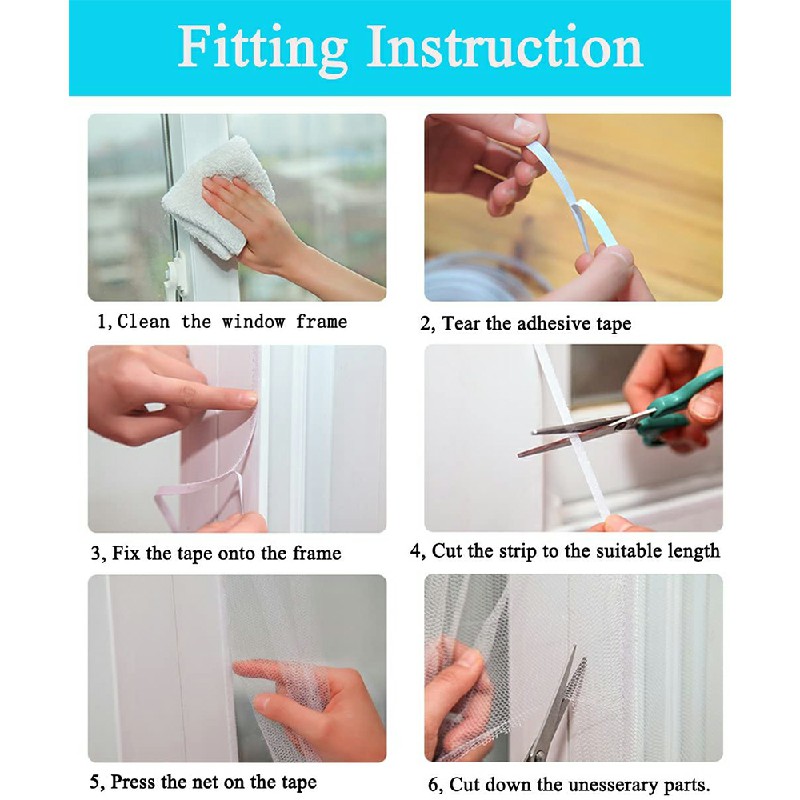 White Window Screen Mesh Net Bug Mosquito Fly Insect Moth Door Netting