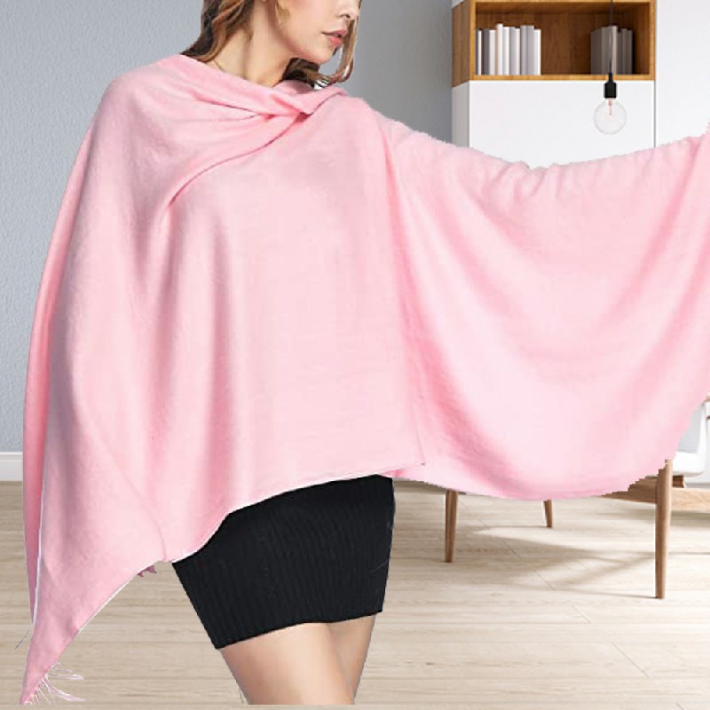 Winter Cashmere Scarf Cotton Blend Shawl Soft Large Warm Neck Wrap Scarves - Silver