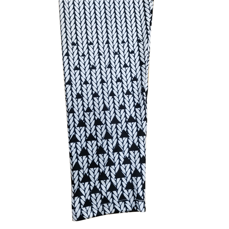 Women Casual Sports Pants Slim Yoga Pants Printed Leggings - Grey 4XL