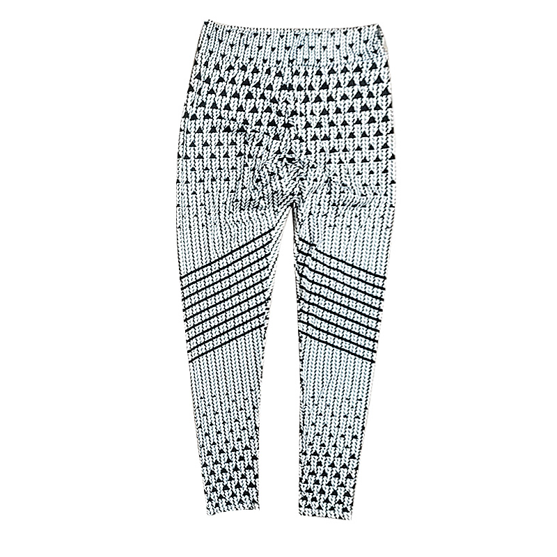 Women Casual Sports Pants Slim Yoga Pants Printed Leggings - Grey 4XL