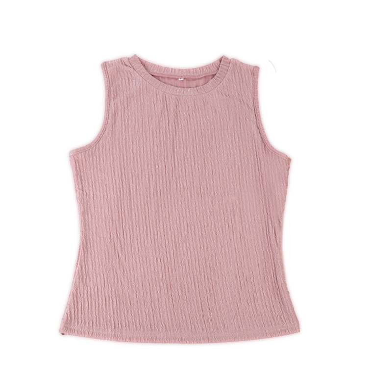 Womens High Neck Ribbed Knit Tank Tops Slim Fitted Vests Sleeveless Tees Shirts for Summer - Pink L