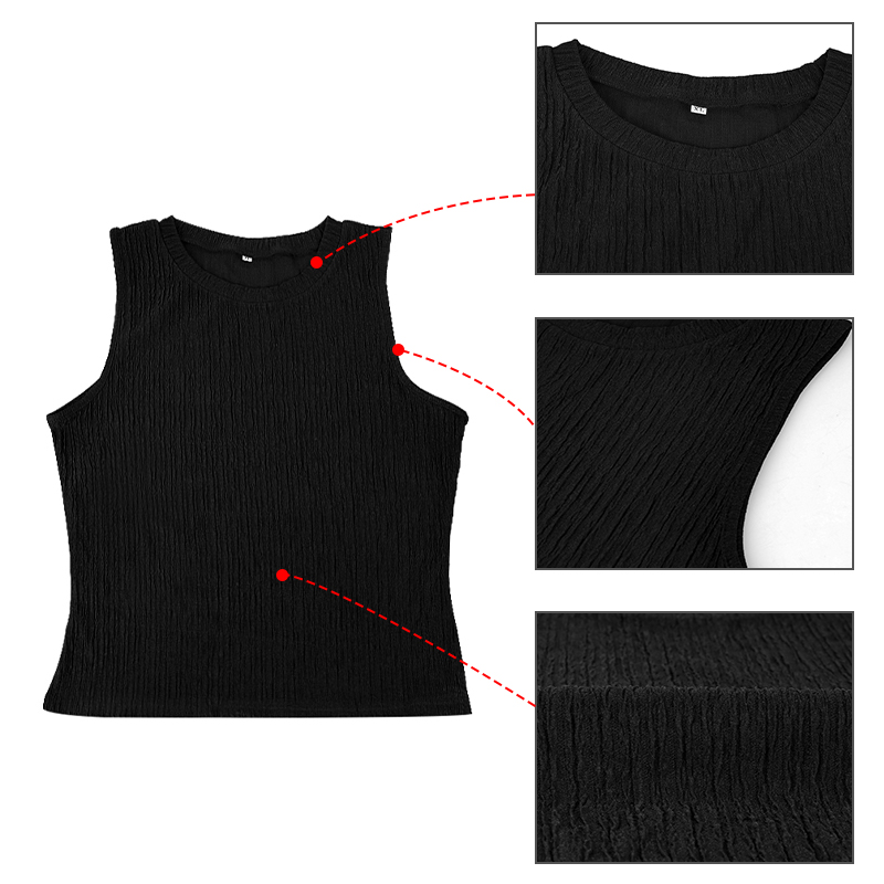 Womens High Neck Ribbed Knit Tank Tops Slim Fitted Vests Sleeveless Tees Shirts for Summer - Pink L