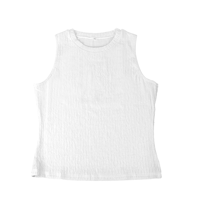 Womens High Neck Ribbed Knit Tank Tops Slim Fitted Vests Sleeveless Tees Shirts for Summer - White 2XL