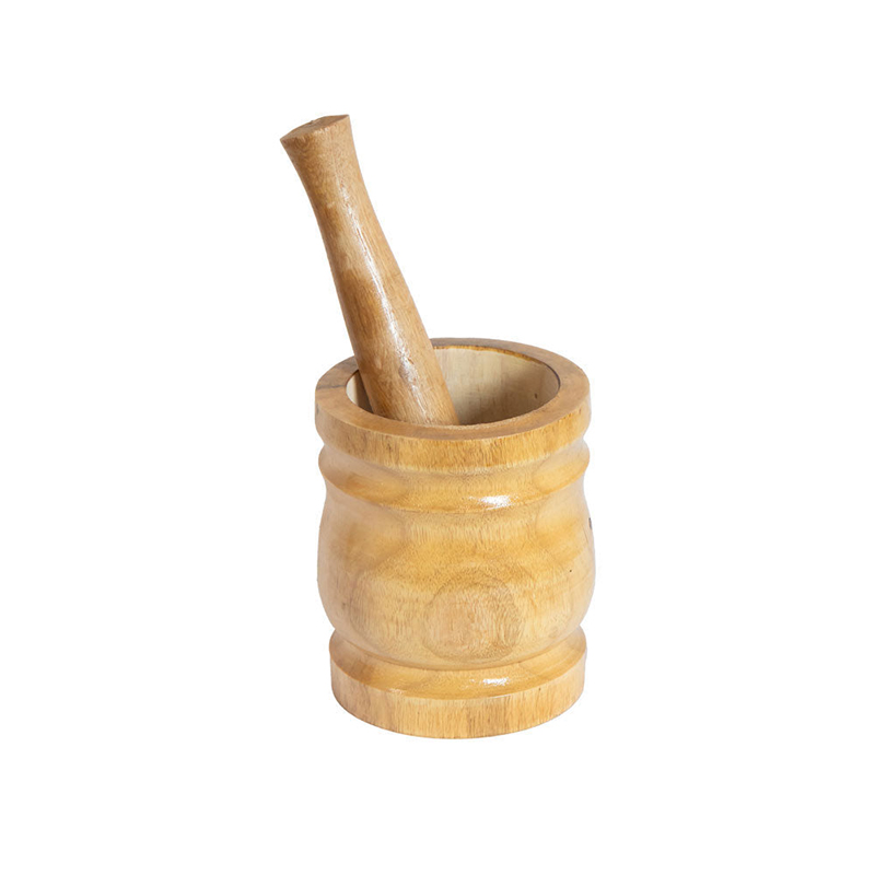Wood Mortar and Pestle Natural Edge Kitchen Mortar Sustainable Herb Spice Mortar for Grinding Garlic Papaya Salad 10 x 13cm