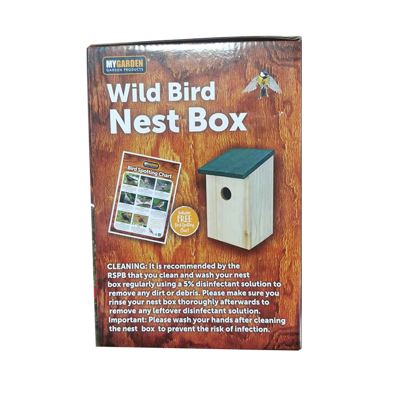 Wooden Bird Nest Box for Garden 21 x 12 x 13.5 cm