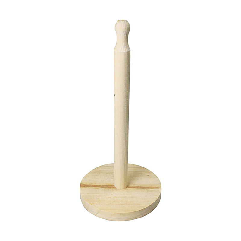 Wooden Tissue Holder Roll Holder Free Standing, Paper Tower Stand for Kitchen, Bathroom, Bedroom
