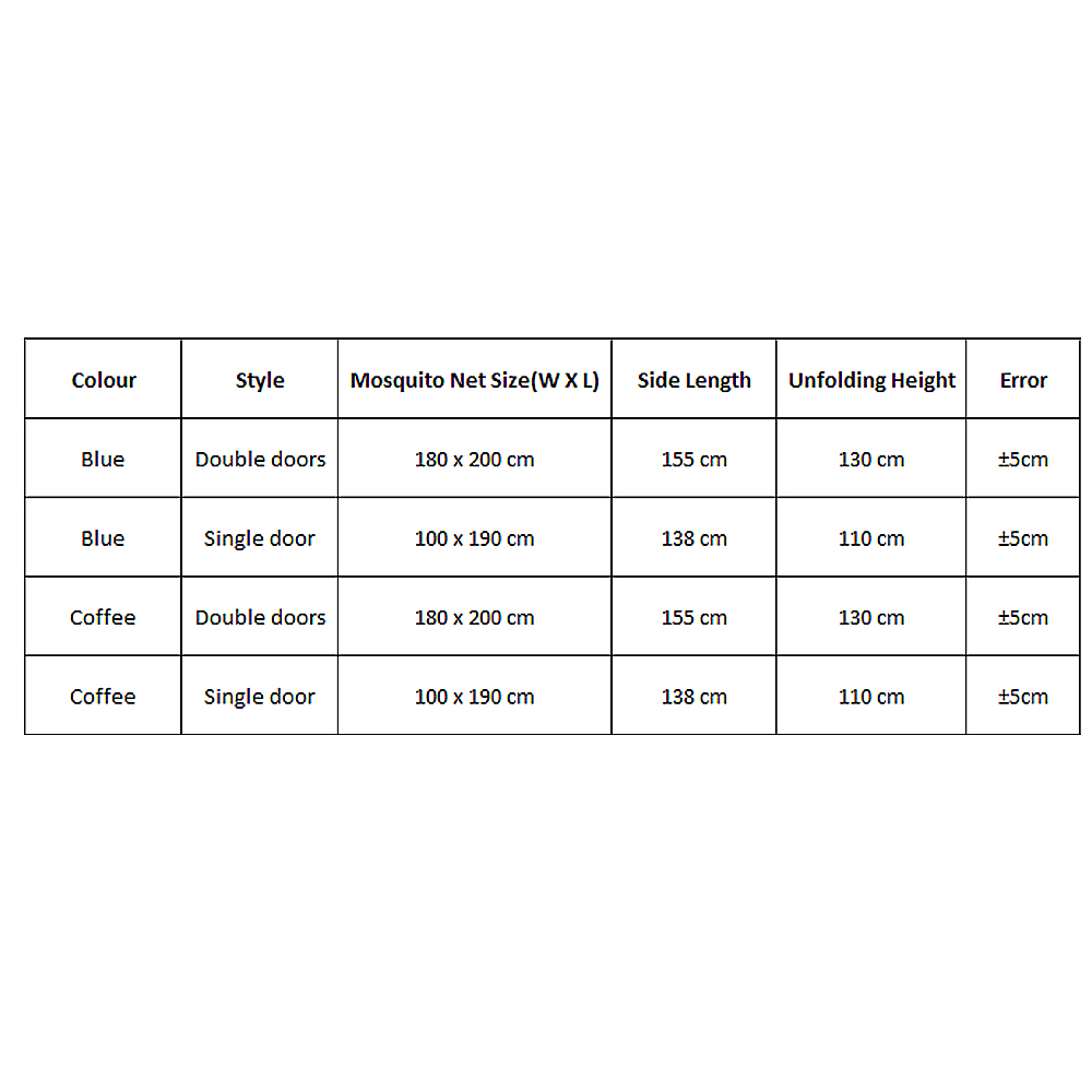 Yurt Mosquito Net Pop-Up Netting Tent Lace Cover with Single Door 100 x 190cm - Coffee