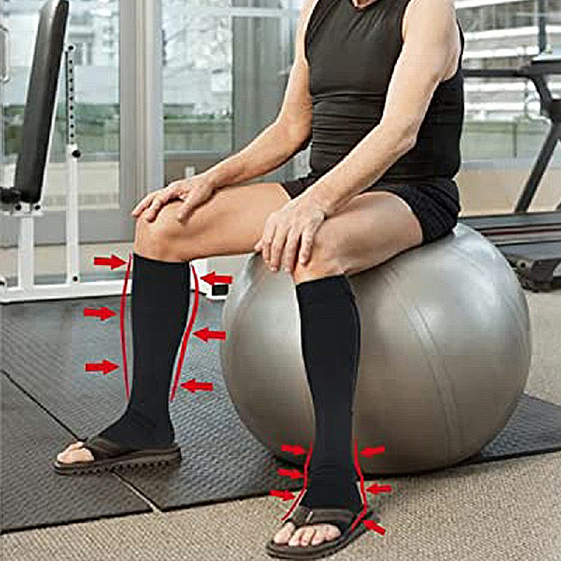 Zipper Compression Socks Open Compression Stockings for Men and Women - XXL